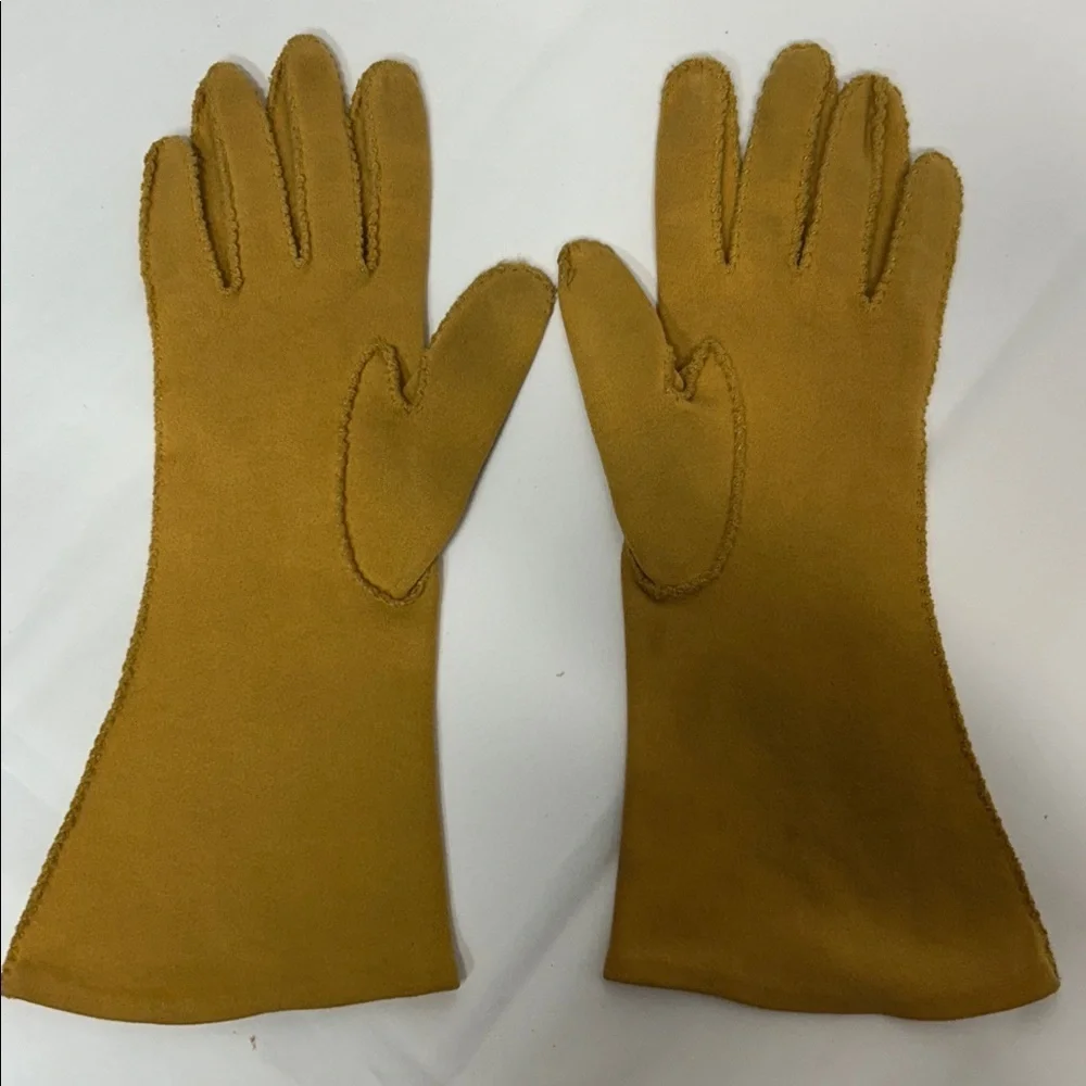 Vintage fabric 1940s maybe 50s mustard golden harvest women’s size small